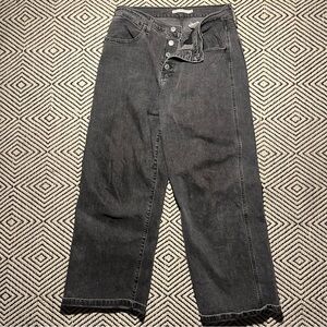 Levi Black Mile High Cropped Wide Leg Jeans Size 30